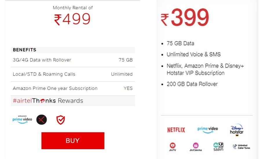 Airtel Vs Jio: Postpaid Plans